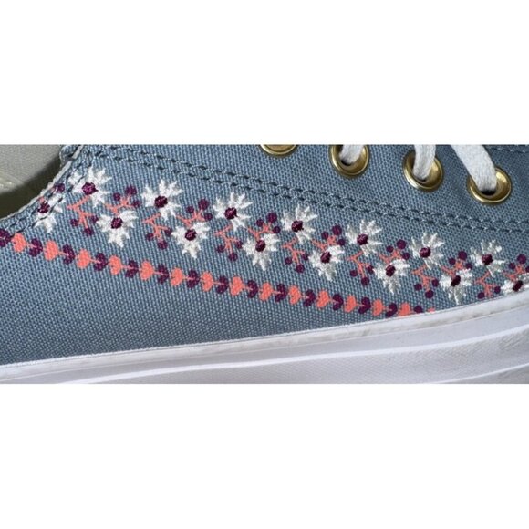 CONVERSE Women’s Chuck Taylor AS Lift Embroidered Florals Shoe A12051C Size 8 - Picture 6 of 9